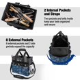 thumbnail image 4 of Bolsa para herramientas de jardín WORKPRO resistente de alta durabilidad con 10 bolsillos, azul floral, 4 of 7