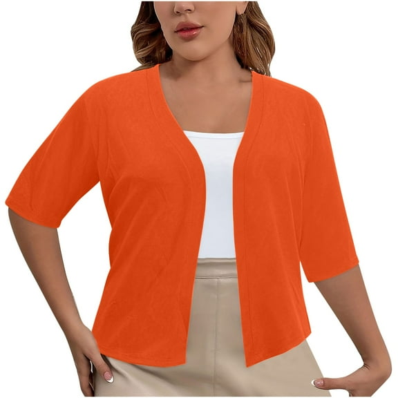 Short Sleeve Cardigans for Women Plus Size Open Front V Neck Lightweight Shrug Casual Layering Top Summer Fall Bolero Cover Up