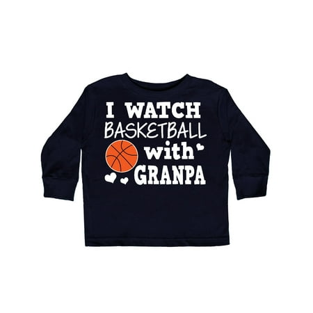 

Inktastic I Watch Basketball with Granpa Gift Toddler Boy Girl Long Sleeve T-Shirt