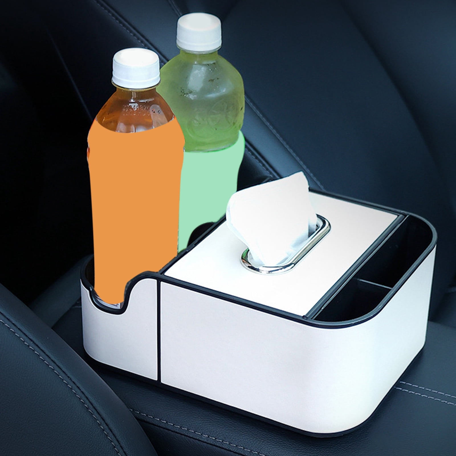 Center Console Leather Tray Car Seat Organizers Car Armrest Extra Storage Box Car Interior Storage Box with Phone Slot