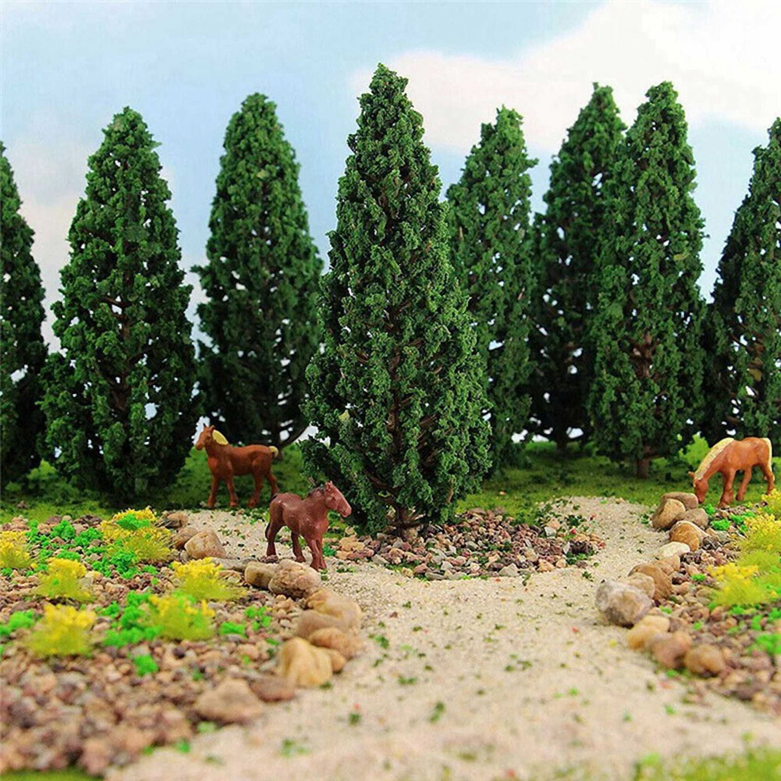 50Pcs Pine Trees 1:25 Model Train Railway Building Green Model Tree for O G Scale 1/25 Railroad Layout Diorama Scenery