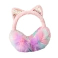 thumbnail image 3 of Orejeras de orejas de gato de peluche, plegables y bonitas, para mujeres y adolescentes al aire libre. Rosa, 3 of 6
