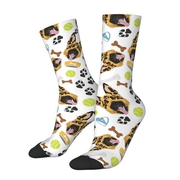 Logiee German Shepherd Dog Print Adult Socks for Men & Women,Calf Socks, Ankle Socks,Boots Socks,Breathable Casual Sock,Unisex Crew Socks