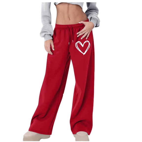 Wo-Fusoul Women's Casual Sweatpants, High Waist Loose Fit Lounge Pants with Drawstring and Pockets, Soft Comfortable Full Length Athletic Pants for Daily Wear and Exercise