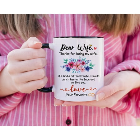 

Familyloveshop LLC Dear Wife Thanks For Being My Wife Coffee Mug Coffee Mug for Wife Valentine s Day Birthday Mothers Day Christmas Gifts for Wife
