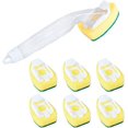 thumbnail image 1 of 1 Handle and 6 Refill Replacement Sponge Heads, Heavy Duty Dish Wand Refill Non-Scratch Sink Cleaning Brush Pads, 1 of 5