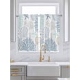 thumbnail image 2 of Blue Coral Coastal Tier Curtains 45 Inches Long, Summer Beach Shell Conch Ocean Window Treatment Curtain Drapes, Window Half Privacy Curtains for Bedroom Bathroom, 42"x45", 2 Panels, 2 of 7