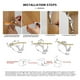 thumbnail image 4 of 2 Packs Silvery Folding Support Hinge Lid Stay with Lid Lift Up Stay Buffer Damper for Wardrobe Cabinets Door Toy Box, 4 of 5