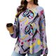 thumbnail image 3 of TaTaai Stretchy Lightweight Printed Women's Loose Fit Long Sleeve Round Neck Top Sophisticated for Commute Work Daily Casual Gift, 3 of 7