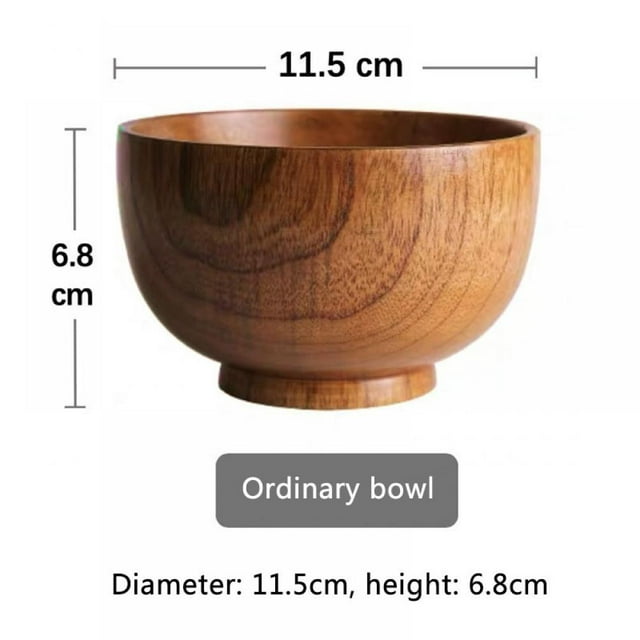 Forzero Sanchuang Bowl Household Japanese Tableware Creative Anti-Scalding Soup Bowl Chinese Wooden Bowl Round Noodle Bowl Ordinary Bowl 11.5*6.8Cm