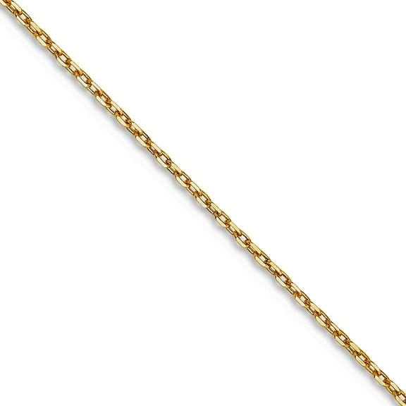 14k Solid Yellow Gold .8mm Sparkle-Cut Forzantine Cable Chain Necklace 22 Inch Chain Necklace for Women and Men
