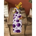 thumbnail image 5 of nqOlkjepod Purple Geometric Table Runner 72 Inches Long Farmhouse Dress Scarves, Gold White Hexagon Modern Dining Tablerunner for Coffee Table/Kitchen Island/Party Décor, 14" x 72", 5 of 8