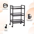 thumbnail image 3 of Basics Carrito rodante de metal de 3 niveles, color negro, 3 of 12