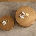 thumbnail image 4 of Lunale 2-Piece Coffee Table Set, Retro Cylindrical Embossed Nesting Coffee Table Set for Living Room, Natural, 4 of 7