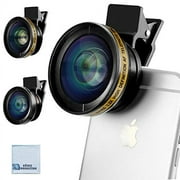 eCostConnection Pro Series: 2-in-1 Super Wide Angle 0.45X with Macro Lens + Telephoto 2.2X Zoom Lens for Most Modern Smartphones + eCostConnection Microfiber Cloth
