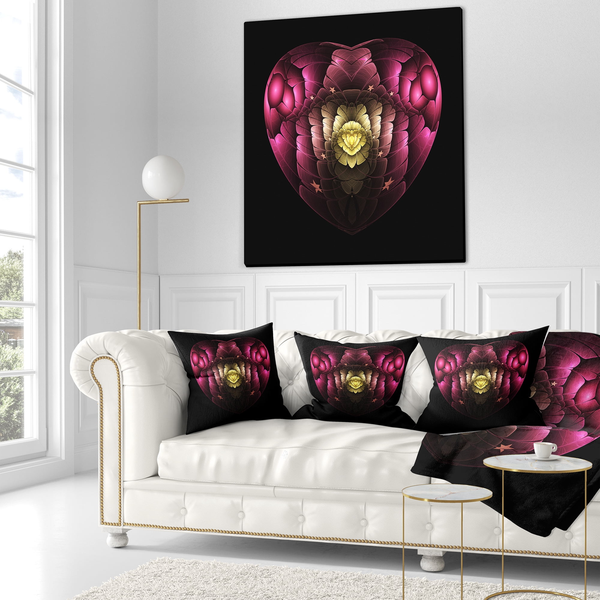 Designart 18" x 18" Pink Polyester Throw Pillow