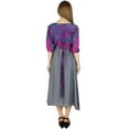 thumbnail image 2 of Bimba Women Casual Midi Shift Dress Chic Style Gray Rayon Day Dresses 3/4 Sleeve, 2 of 7