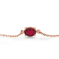 thumbnail image 3 of Gem Stone King 18K Rose Gold Plated Silver Ruby Red Mystic Topaz Solitaire Bracelet for Women (0.80 Cttw, Oval Cut 7x5mm), 3 of 6