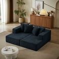 thumbnail image 4 of Blue Chenille Sectional Sofa, Modular Design / Convenient Seating for Different Spaces, 4 of 4