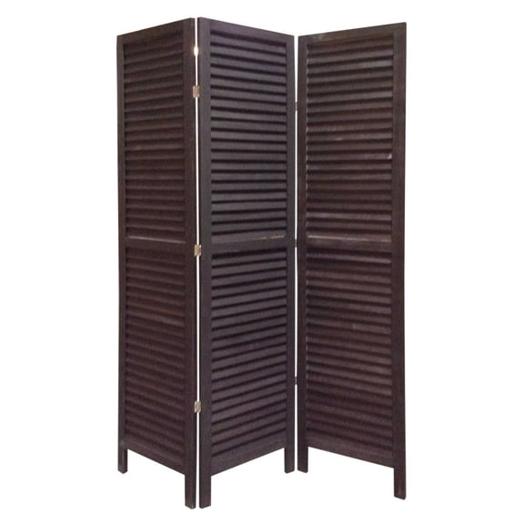 1" x 48" x 67" Black, Wood, Shutter - Screen