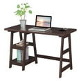 thumbnail image 4 of Convenience Concepts Designs2Go 29.25" Trestle Desk w Charging Station & Shelves, Espresso, All Ages, 4 of 8