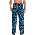 thumbnail image 3 of Xecao Blue Butterfly Men's Straight Lounge Pajama Pants: The Ultimate in Comfortable Sleepwear, 3 of 9