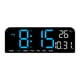 thumbnail image 1 of Reloj despertador digital con pantalla LED, temperatura, fecha, semana, ajustes de alarma para mesita de noche. Azul, 1 of 9
