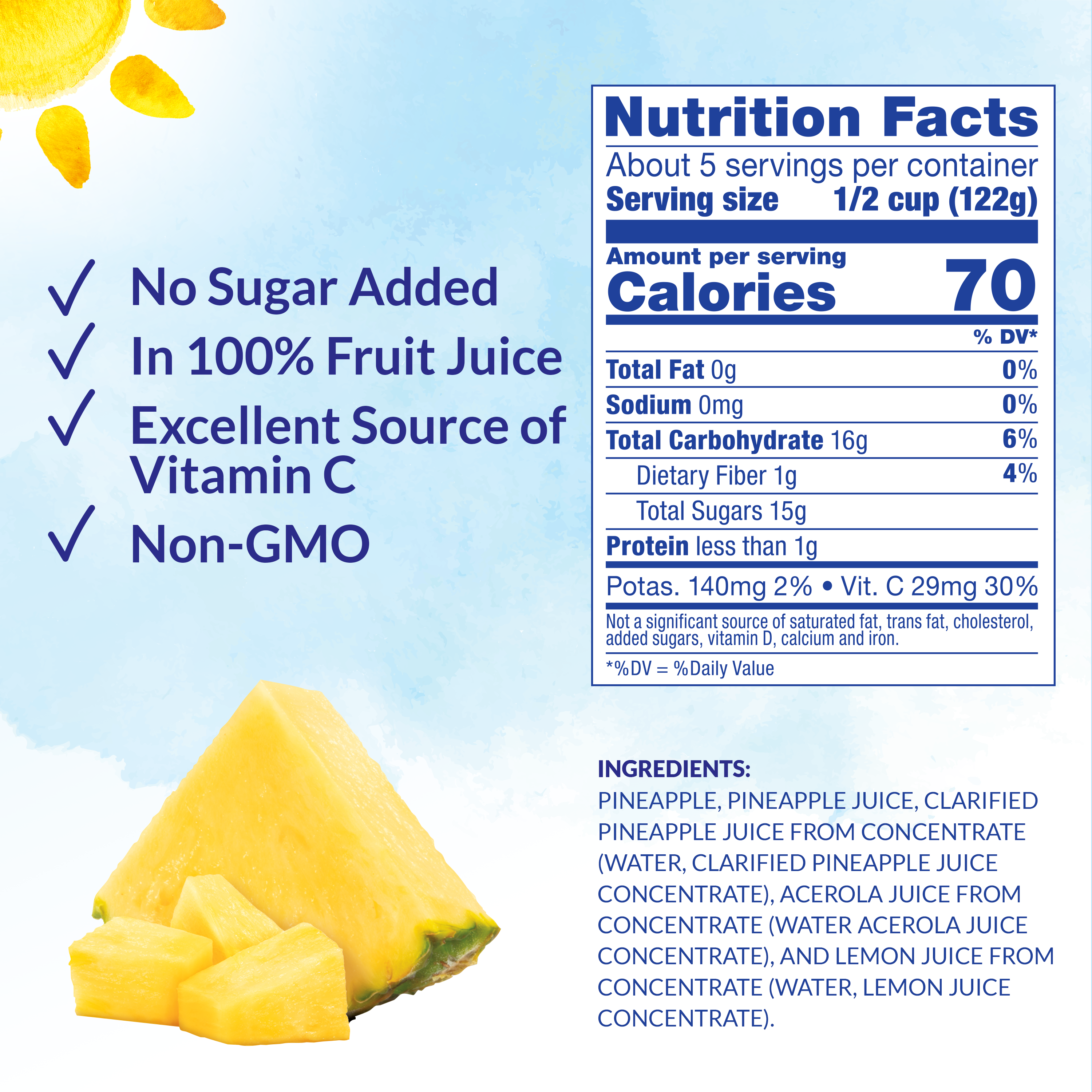 Dole Pineapple Chunks in 100% Fruit Juice, 23.5 oz Jar - image 4 of 12