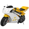 thumbnail image 4 of Floseru 49cc Mini Dirt Bike Pocket Bike 2-Stroke Gas Power Motocross, Mini Motorcycle for Kids, Strong Power Kids Motorbike Over 8 Years Old Kids with Rubber Handlebar, Dual Headlights, 4 of 7