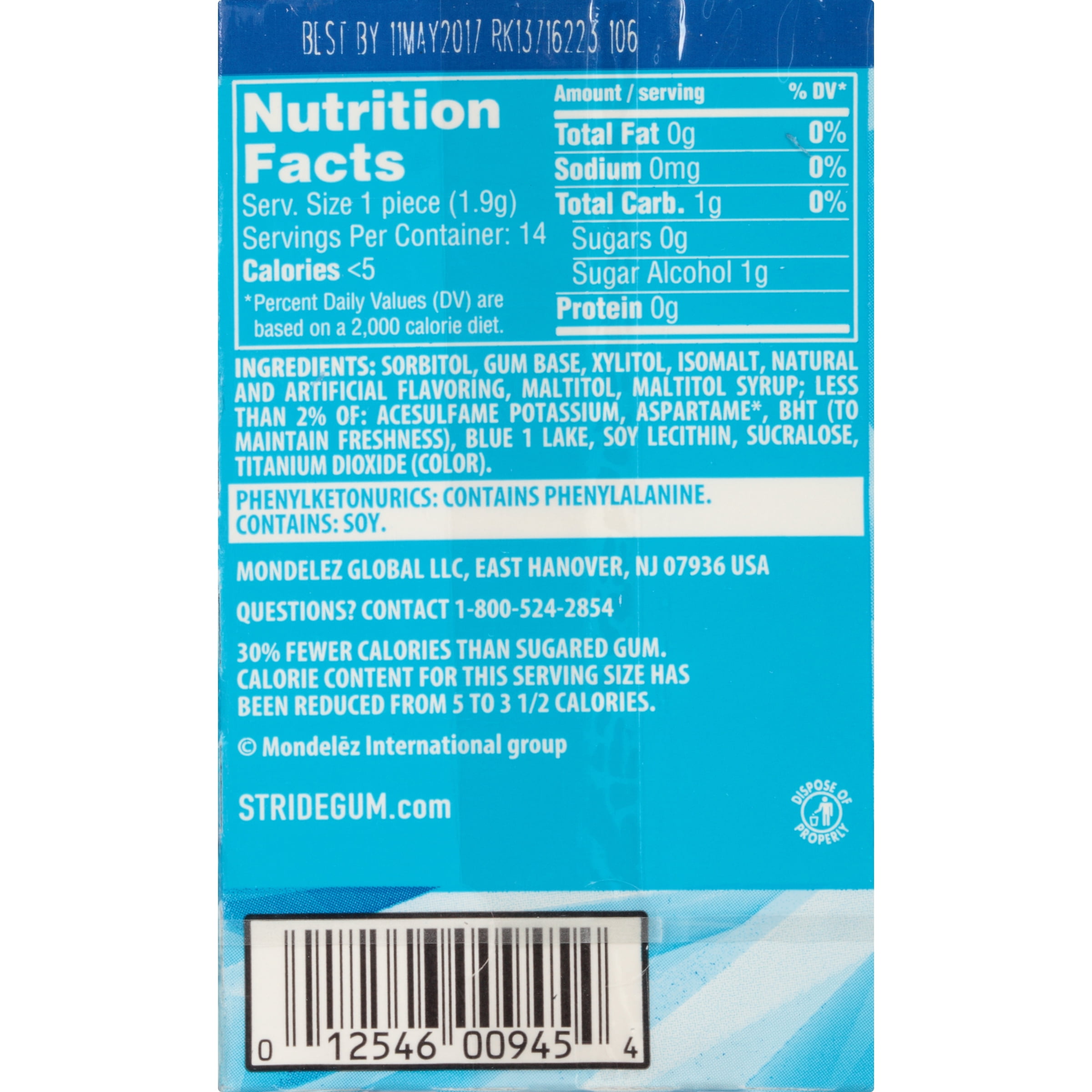 Mondelez Stride Gum, 14 ea