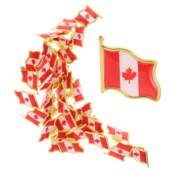 BESTOYARD 25Pcs Canada Flag Pins Metal Lapel Brooches for Clothes and Scarf Decoration
