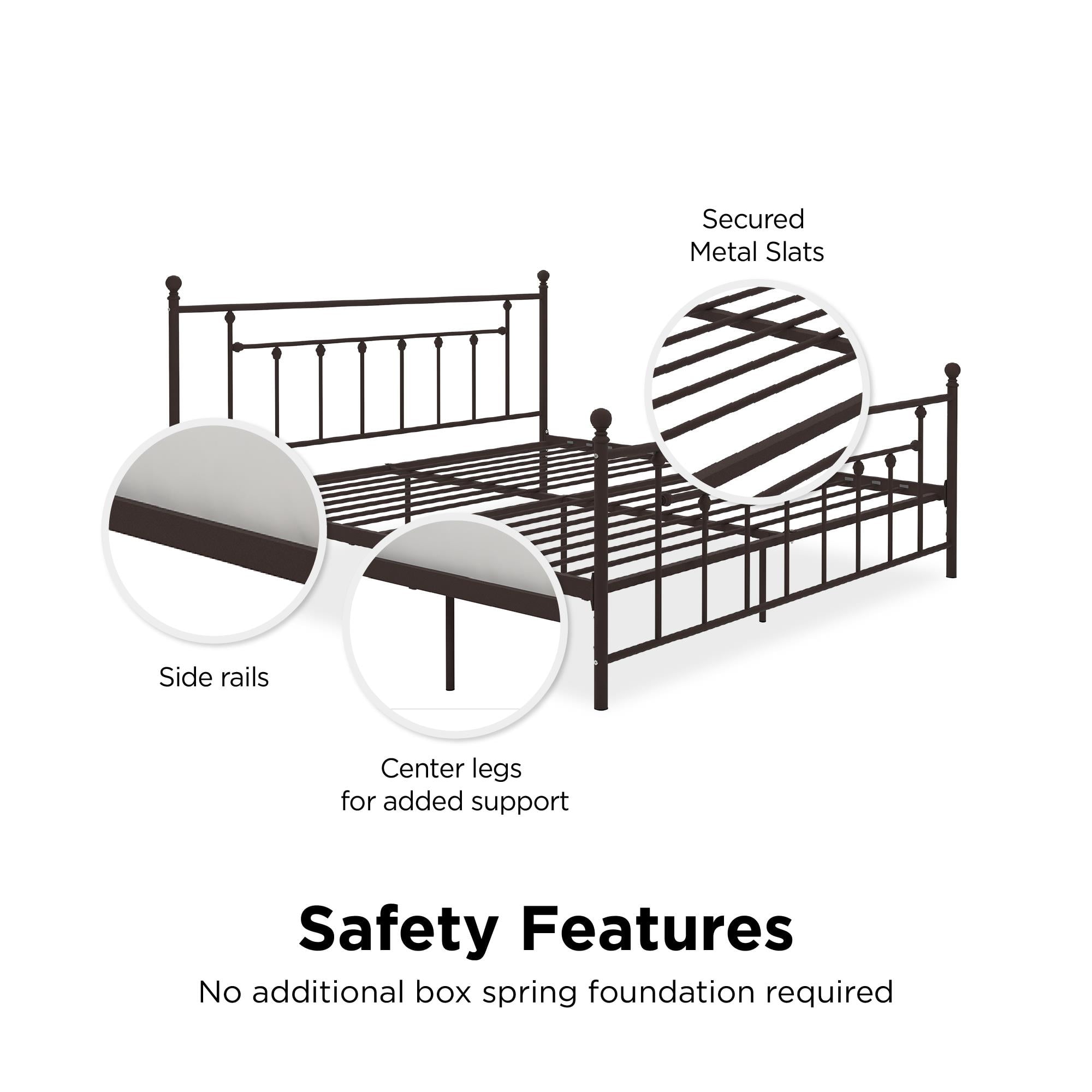 DHP Manila Metal Platform Bed with Adjustable Height, King, Bronze