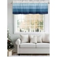 thumbnail image 6 of Blue Wood Grain Valances for Windows, Rod Pocket Kitchen Valance Curtains - Soft & Washable Small Window Treatment for Living Room, Bathroom, Rustic Ombre Wooden Stripes 54x18inch, 1 Panel, 6 of 9