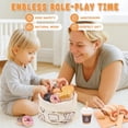 thumbnail image 4 of Juego de juguetes de comida simulada SuperGFS de Wooden Bakery Playset con bolsa, 4 of 7