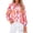 Pink Floral, variant on Fantaslook Floral V Neck Blouses for Women Loose Lined Flowy Shirts Trendy Smocked Cuff Long Sleeve Tops