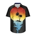 thumbnail image 3 of APEXFWDT Men's Hawaiian Shirt Short Sleeve Button Down Beach Shirt Palm Printed Holiday Beach Top, 3 of 5
