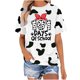 thumbnail image 2 of Fiudx Ofertas Flash Artículos En Oferta Top de Manga Corta con Cuello Redondo y Estampado de Caballos Regular Sexy de Verano para Mujer, 2 of 5