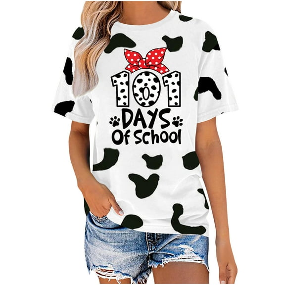 Fesfesfes T Shirt Pack Women Summer Regular Horses Printed Regular Women Round Neck Short Sleeves Top Tees for Women XL(US:10)