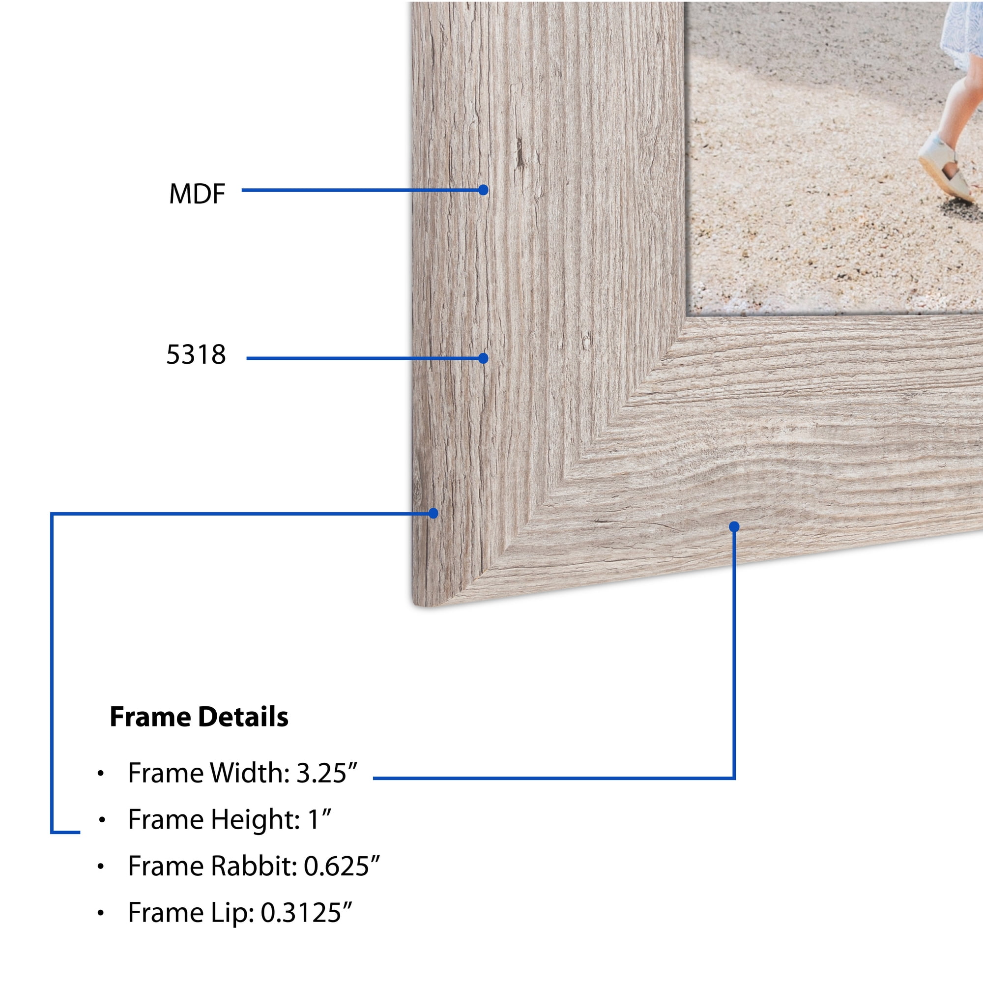 ArtToFrames 18" x 24" Oak Picture Frame, 18x24 inch Brown MDF Poster Frame (WOM-5318),  Pack