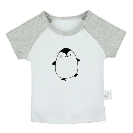 

Hello Funny T shirt For Baby Newborn Babies Animal Penguin T-shirts Infant Tops 0-24M Kids Graphic Tees Clothing (Short Gray Raglan T-shirt 6-12 Months)