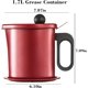 thumbnail image 5 of Contenedor de grasa de tocino con colador, recipiente de almacenamiento de aceite de acero inoxidable de 1,7 l, lata de grasa de tocino para cocina, aceite para freír Adepaton  WMPH-564-3, 5 of 5
