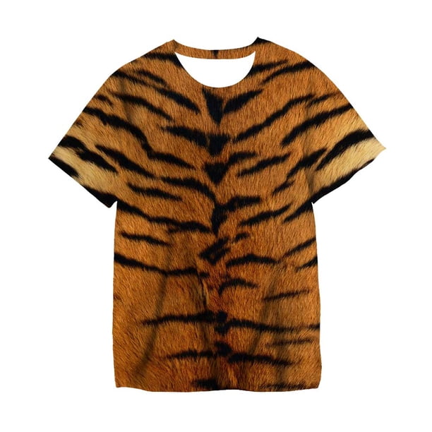 2022 nuevo verano León Animal 3D estampado niños ropa de calle Punk Harajuku hombres manga corta cuello redondo Top hombres T-shirt5T Gao Jinjia LED
