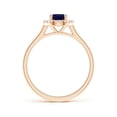 thumbnail image 2 of ANGARA Natural Prong-Set Oval Blue Sapphire Halo Ring in 14K Rose Gold for Women (Size-7x5mm) | September Birthstone, Birthday, Anniversary, Jewelry Gift for Women | Natural Blue Sapphire Ring, 2 of 8