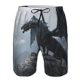 thumbnail image 3 of Goofa Valley Gray Dragon Printed Mens Swim Trunks Summer Quick Dry Short Beach Swimwear Bathing Suits-Large, 3 of 9