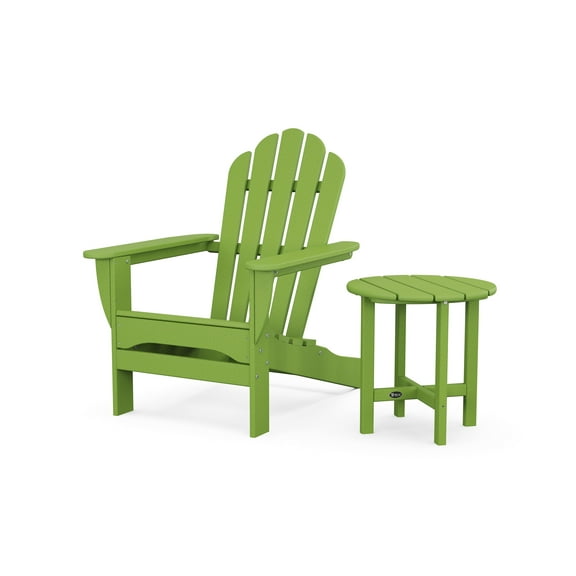 Trex Outdoors Monterey Bay Outdoor Adirondack Chair with Side Table in Lime
