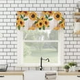 thumbnail image 3 of Sunflower Curtain Valance Window Treatment Sunflower Yellow Flowers Retro Newspaper Back Decorative Rod Pocket Short Window Valance for Kitchen Windows Living Room Bathroom 54 x 18 Inch,1 Panel, 3 of 5