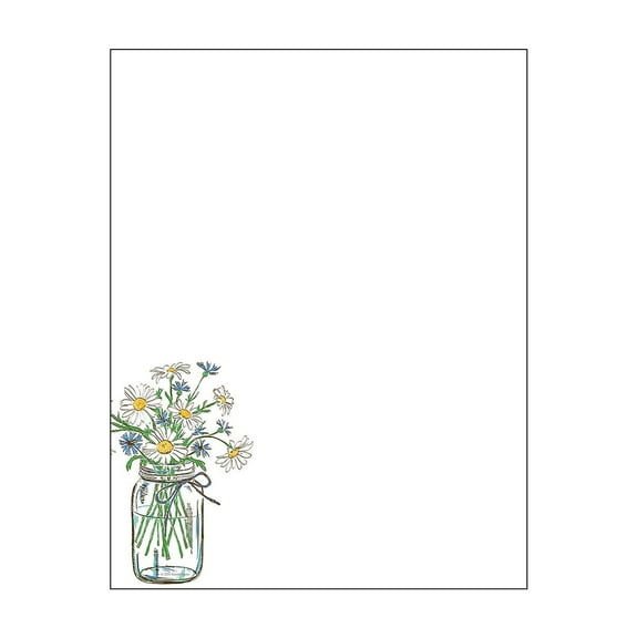 Great Papers! Mason Jar Daisies Everyday Letterhead White 80/Pack (2020147)