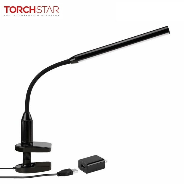 Torchstar Dimmable Led Clamp Desk Lamp For College Usb Powered With Etl Listed Power Adapter Black Com Torchstar Dimmable Led Clamp Desk Lamp, Best Clamp On Desk Light