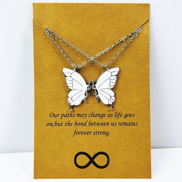 Collar de mariposa para pareja de nuevos amigos de moda, collar de amistad de nicho simple, conjunto de dos piezas
