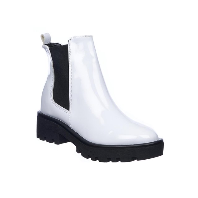 Botín Elástico Napa Juvenil Mujer Moda Casual Urbana Cómodo Suave Charol Blanco 088D5Q blanco 23 Incógnita 088D5Q